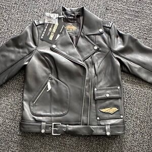 New Harley Davidson 120year anniversary edition black vintage leather jacket (M)